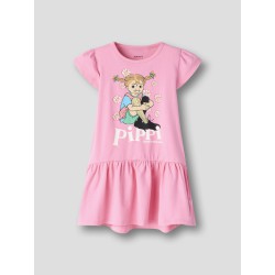 NAME IT MINI Amea kortærmet Pippi kjole - Pink Drink