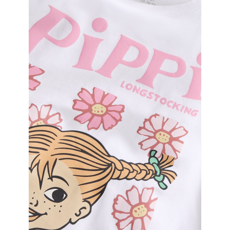 NAME IT MINI Amena kortærmet pippi t-shirt - Bright White