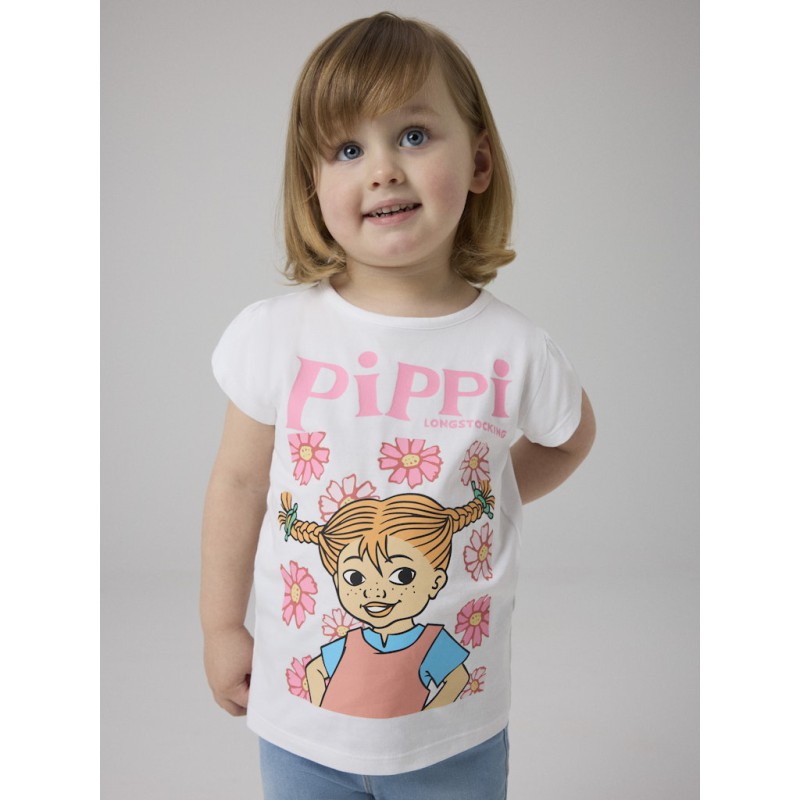 NAME IT MINI Amena kortærmet pippi t-shirt - Bright White