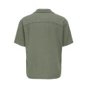 ONLY & SONS Latham kortærmet hør resort skjorte - Dusty Olive