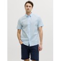 JJ Rebel Gavin Solid Kortærmet Skjorte - Cashmere Blue
