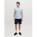 JJ Rebel Gavin Solid Kortærmet Skjorte - Cashmere Blue