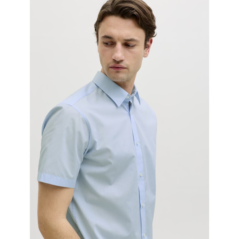 JJ Rebel Gavin Solid Kortærmet Skjorte - Cashmere Blue