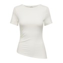JDY Catie Kortærmet Asymmetrisk top - Cloud Dancer
