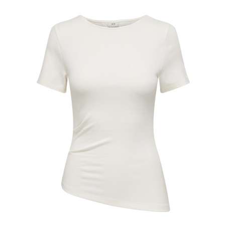 JDY Catie Kortærmet Asymmetrisk top - Cloud Dancer
