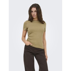 JDY Catie Kortærmet Asymmetrisk top - Petrified Oak