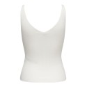 JDY Nanna S/L Broderet Strik Top - Cloud Dancer / Forget me not