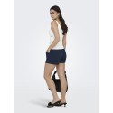 JDY Nanna S/L Broderet Strik Top - Cloud Dancer / Forget me not