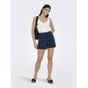 JDY Nanna S/L Broderet Strik Top - Cloud Dancer / Forget me not