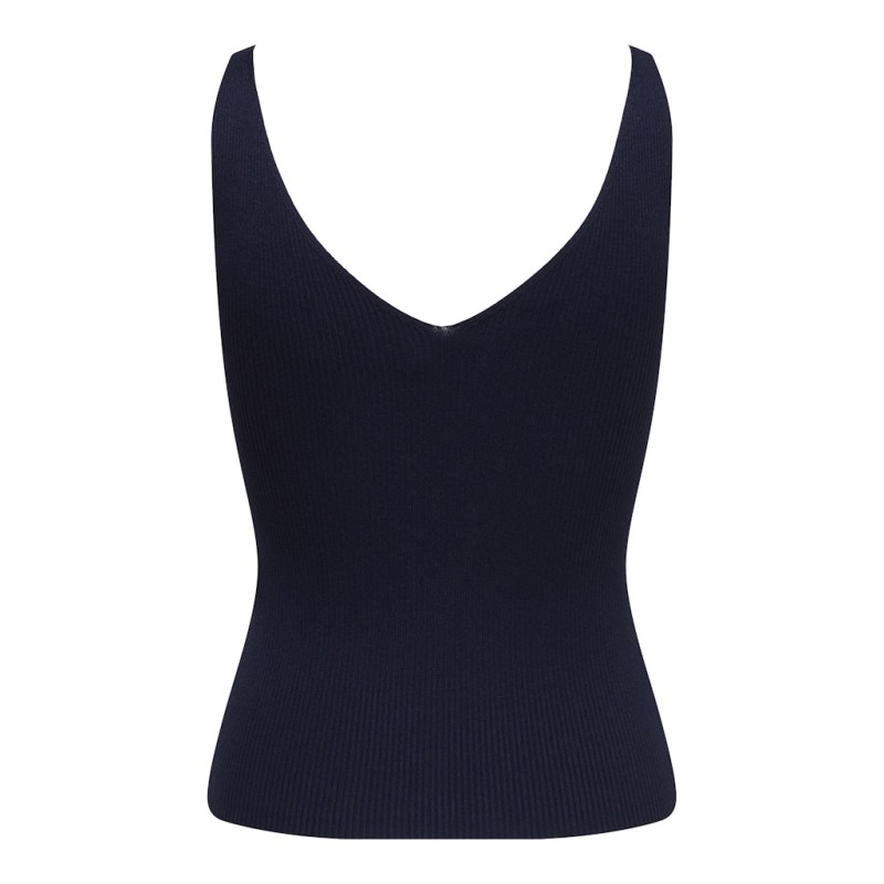 JDY Nanna S/L Broderet Strik Top - Black Iris / Kentucky