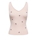 JDY Nanna S/L Broderet Strik Top - Pink Dogwood / Mauwe Wine