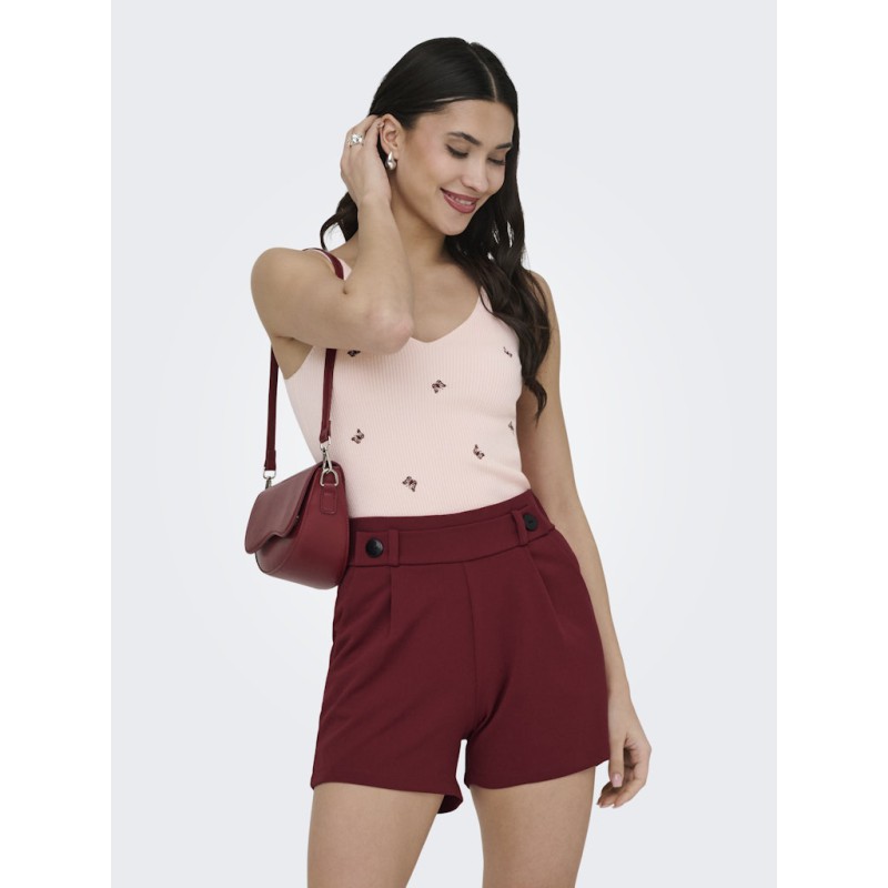 JDY Nanna S/L Broderet Strik Top - Pink Dogwood / Mauwe Wine