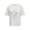 JDY Ninna Kortærmet Oversize Print T-shirt - Cloud Dancer / Art Fleur