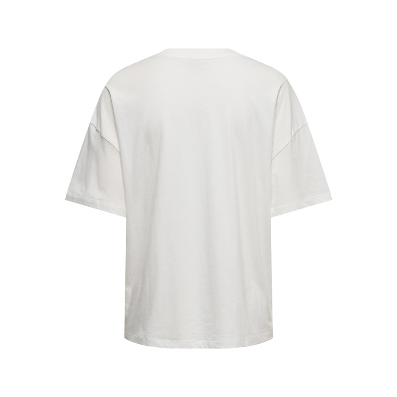 JDY Ninna Kortærmet Oversize Print T-shirt - Cloud Dancer / Art Fleur