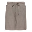 ONLY Siesta MW Pull-up Hør Shorts - Walnut