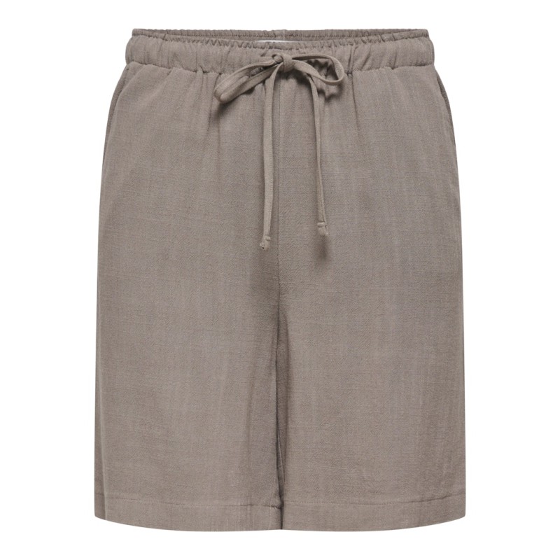 ONLY Siesta MW Pull-up Hør Shorts - Walnut