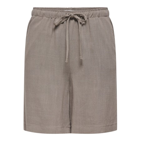 ONLY Siesta MW Pull-up Hør Shorts - Walnut