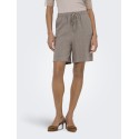 ONLY Siesta MW Pull-up Hør Shorts - Walnut