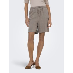 ONLY Siesta MW Pull-up Hør Shorts - Walnut