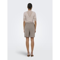 ONLY Siesta MW Pull-up Hør Shorts - Walnut