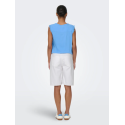 ONLY Sonny Højtaljede Brede Denim Shorts - Hvid