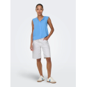 ONLY Sonny Højtaljede Brede Denim Shorts - Hvid