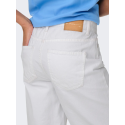 ONLY Sonny Højtaljede Brede Denim Shorts - Hvid