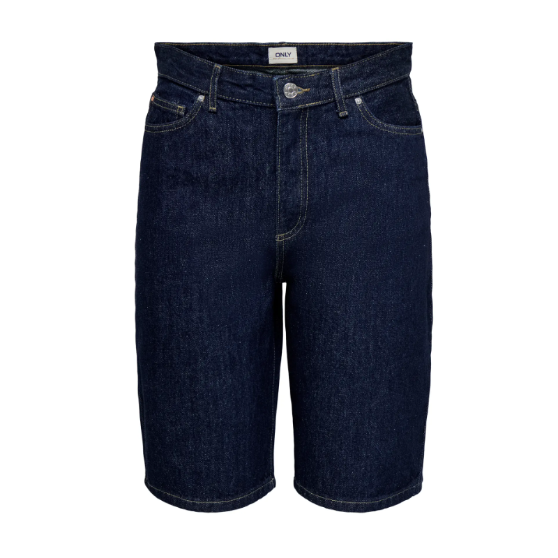 ONLY Sonny Højtaljede Brede Denim Shorts - Dark Blue Denim / Rinse