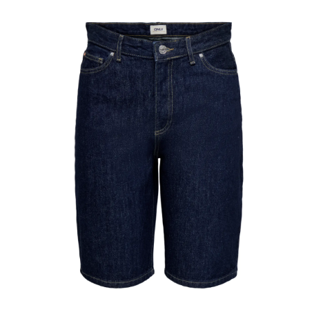 ONLY Sonny Højtaljede Brede Denim Shorts - Dark Blue Denim / Rinse