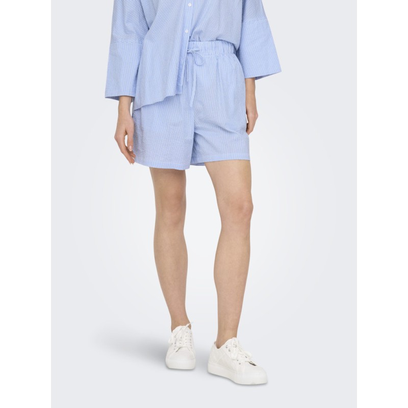 ONLY Augusta Stribet Shorts - Cloud Dancer / Blue Stripes