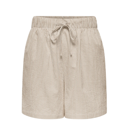 ONLY Augusta Stribet Shorts - Feather Gray / Cloud Dancer