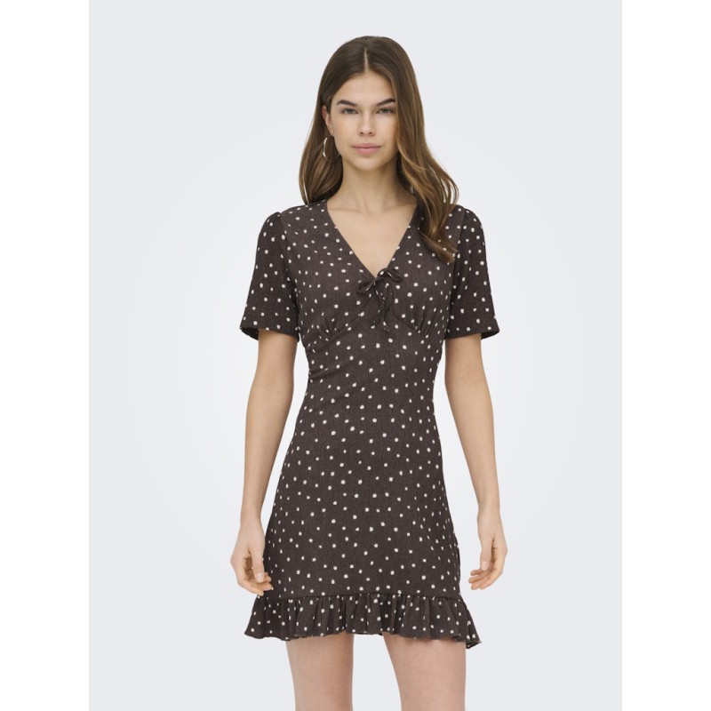 ONLY Molly Kortærmet V-hals Kjole - "Shopping Bag" / Cloud Dancer