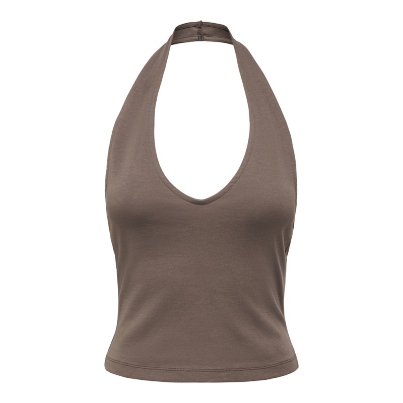 ONLY Malia S/L Halterneck Top - Chocolate Martini