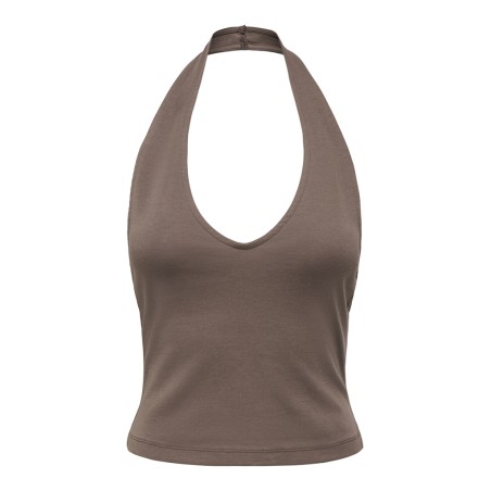 ONLY Malia S/L Halterneck Top - Chocolate Martini