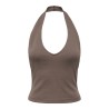 ONLY Malia S/L Halterneck Top - Chocolate Martini