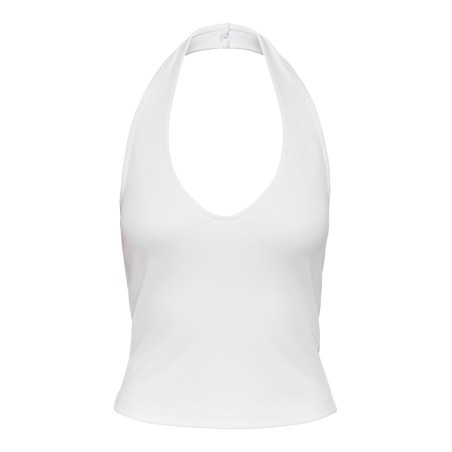ONLY Malia S/L Halterneck Top - Bright White