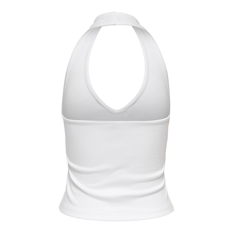 ONLY Malia S/L Halterneck Top - Bright White