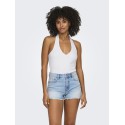 ONLY Malia S/L Halterneck Top - Bright White