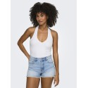 ONLY Malia S/L Halterneck Top - Bright White