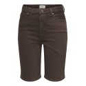 ONLY Sonny Højtaljede Brede Denim Shorts - Dark Brown Denim