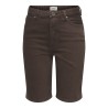 ONLY Sonny Højtaljede Brede Denim Shorts - Dark Brown Denim