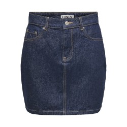 ONLY Stella Kort Denim Nederdel - Dark Blue Denim