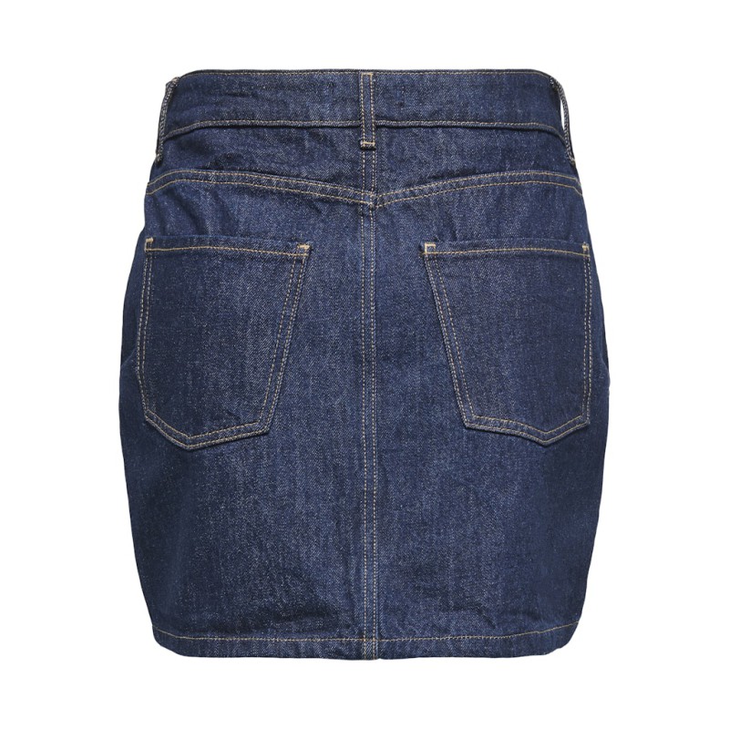 ONLY Stella Kort Denim Nederdel - Dark Blue Denim