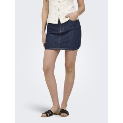 ONLY Stella Kort Denim Nederdel - Dark Blue Denim