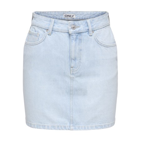 ONLY Stella Kort Denim Nederdel - Light Blue Denim