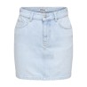 ONLY Stella Kort Denim Nederdel - Light Blue Denim