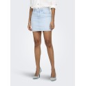 ONLY Stella Kort Denim Nederdel - Light Blue Denim