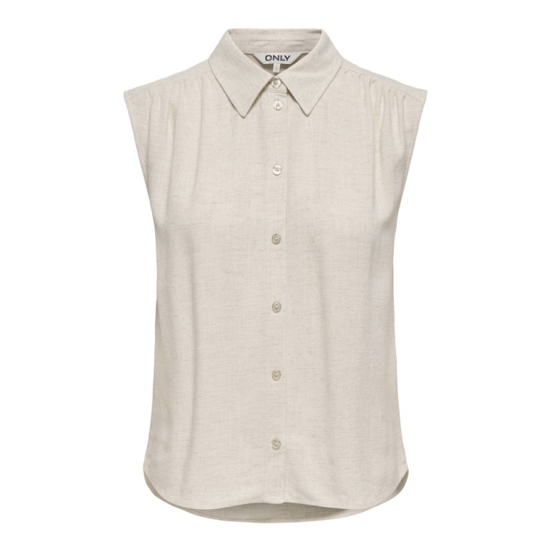 ONLY Siesta Ærmeløs Hør Skjorte - Moonbeam