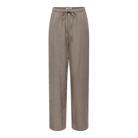 ONLY Siesta MW Pull-Up Hør Bukser - Walnut