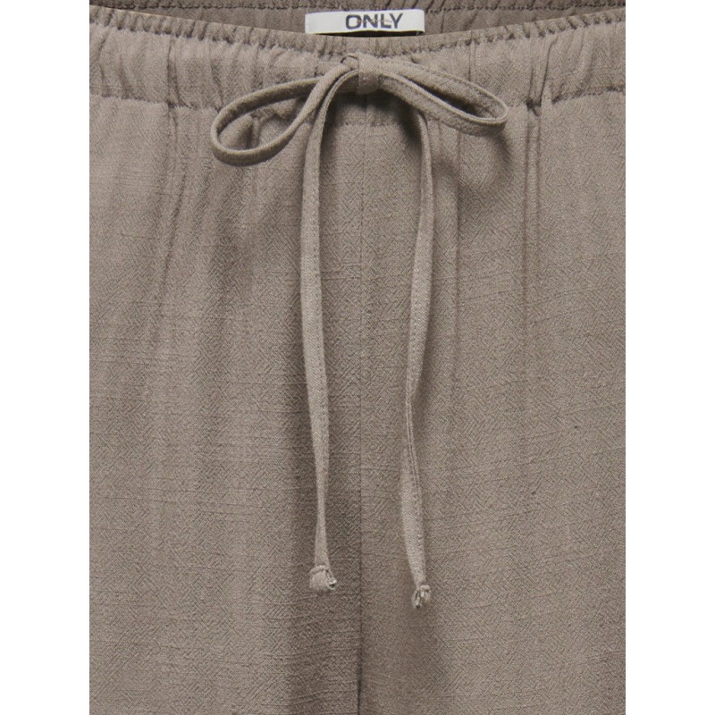 ONLY Siesta MW Pull-Up Hør Bukser - Walnut